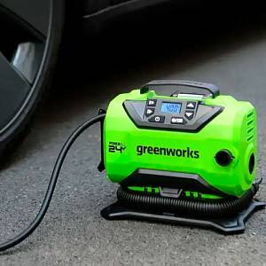 Компрессор автомобильный аккумуляторный Greenworks Арт. 3400807, 24V / 12V (от сети автомобиля), без АКБ и ЗУ