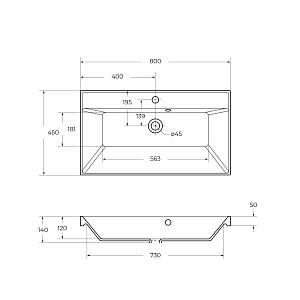 Раковина из литьевого мрамора BelBagno BB800/450-LV-MR-AST