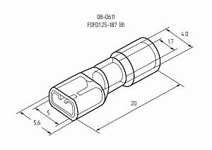 Клемма плоская полностью изолированная РППи-м 1.5-(4.8)/РпИмп 1,25-5-0,8 гнездо 5.6 мм 0.5-1.5 мм&sup2; REXANT