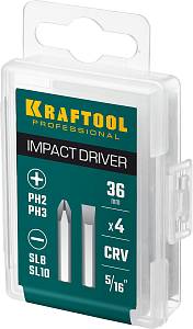 KRAFTOOL 36 мм, 4 шт, набор бит для ударной отвертки (25551)
