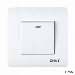1-клавишный проходной выключатель с LED-подсветкой 10А 250В (CHINT), арт.715384