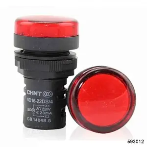 Индикатор ND16-22DS/4 красный АС230В (CHINT), арт.593012