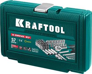 KRAFTOOL X-Drive, 57 предм., (1/4&Prime;), универсальный набор инструмента (27885-H57)