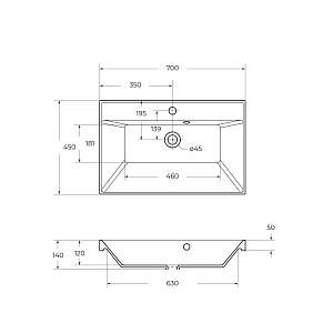 Раковина из литьевого мрамора BelBagno BB700/450-LV-MR-AST